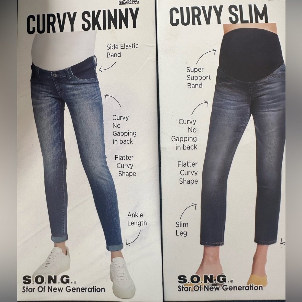 🆕Bundle of 2 S.O.N.G. Maternity Curvy Skinny Jeans